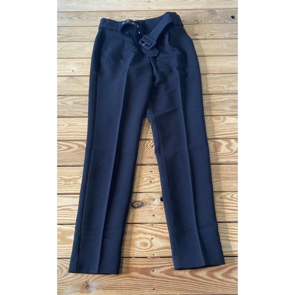 NEW All Worthy by Hunter McGrady Belted Ankle Pants Size 4 Women’s Black